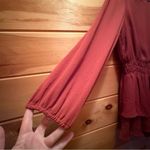 Altar'd State Deep Warm Terracotta Ruffled Long Sleeve A-Line Romper size L Photo 2