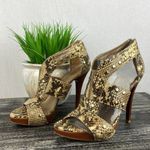 Stuart Weitzman Python Snake Print Cage Stud Heel Shoes 7.5 Photo 1