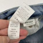 AMO Cropped Distressed Raw Hem Skinny Jeans Stretch Denim Light Wash size 25 Photo 12