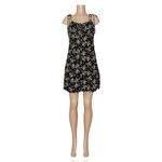Ba&sh Volver Ruched Floral-Print Crepe Mini Dress, Black, Large Photo 4
