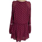 Paige  size Small Mini Dress Cherry Red Shanti Long Sleeve Polka Dot Embroidered Photo 5
