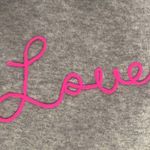 Magaschoni 100% cashmere grey sweater with pink cursive “love” Photo 1
