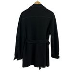 Kimberly Vintage Black Wool Knit Belted Button Front Patch Pocket Jacket Size L Photo 7