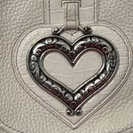 Brighton Cross Body Mini Leather White Silver Heart Flap Saddle Bag Photo 1