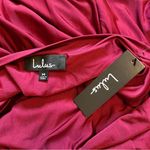 Lulus Lulu’s Red Stretch Jersey Plunge Halter Dramatic Glam Formal Maxi Dress Gown M Photo 4