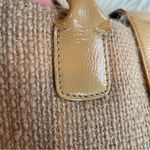 Kate Spade tweed wool burlap and patent leather large Slouchy Satchel tote Photo 2