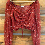 Dee Elly  Ruched Floral Top size M Photo 0