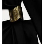 ZARA NWT  CUTOUT GOLD ACCENT MIDI BLACK DRESS SIZE S Photo 6