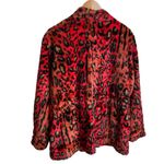 Nicole Miller Collection Designer Animal Print Faux Fur Jacket Leather Trim Photo 4
