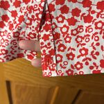 Talbots  wrinkle resistant red & white floral button up blouse, Size 12 Photo 2