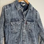 Levi's  Blue Denim Acid Wash Button Down Shirt 80s 90s Small Grunge Photo 1