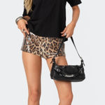 Edikted Sequin Cheetah  Print Micro Shorts Photo 0