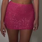 SLA The Label Pink Romi Diamante Skirt Women’s Size S Mesh Rhinestones Semisheer Photo 1