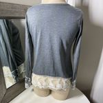 Source Unknown Elegant Gray Top with Lace Detail Photo 9