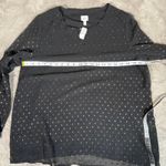 Dress Barn  Blouse Sheer Metallic Dot Long Sleeve Top Black Party L‎ Photo 3