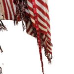 Unity World Wear Knit Asymmetrical American Flag Long Cardigan Sweater Medium Red Photo 5