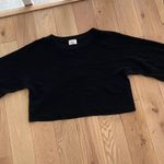 Aritzia Black Cropped Cuff-tie Wool Sweater Photo 1