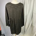 Vintage Modern Romance Dark Green Button Front Tunic Dress Rayon Flax USA Made‎ Brown Size M Photo 7