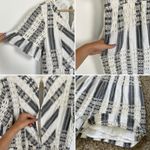 Anthropologie  Ett:twa Striped Eyelet Romper Short Sleeve White Gray Blue 10 Photo 10