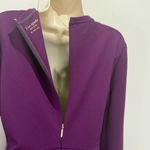 Kate Spade  Ruffle Sleeve Ponte Dress Skater Purple Medium Preppy Cocktail Party Photo 7