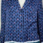Maje Cristen Blouse Top Blue Printed Geometric Photo 1