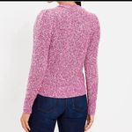 Loft Marled Ribbed V Neck Sweater in Light Fresh Magenta, Size large Photo 1