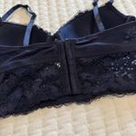 Adore Me Adored by  32C Longline Underwire Floral Lace Demi Cup Bra Blue Black Photo 2