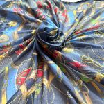 VTG Carlo Orsini Pure Silk Scarf Equestrian Nautical 41”x58” Preppy Old Money Blue Photo 3