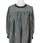 LDT Striped Balloon Sleeve Tunic‎ Dress Gray White Modest Chic Oversized 12 Photo 1