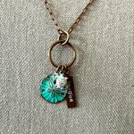 Handmade NEW! Brass Chain & Beachy Theme Charms Pendant Necklace Sand Dollar Turtle Photo 9