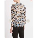 Rebecca Taylor Bow Fluer Silk Top in Black Combo Size Medium Photo 1