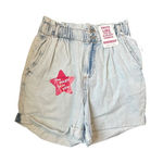 Tailor Vintage Denim Paper Bag Shorts High‎ Waist Cuffed Hem Size 3 Blue Photo 0