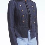 Banana Republic $168 Military NWT Dark Blue Denim Structured Jacket Large Photo 0