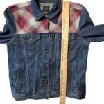 Gap + Pendleton 1969 Icon Denim Jacket Dark Indigo Women's M Plaid Casual Photo 7