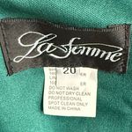 La Femme  Off Shoulder V Neck Long Sheath Jersey Gown Photo 9