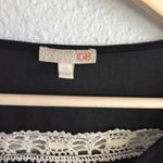 Gianni Bini Black Sheer Button Down Top Photo 2