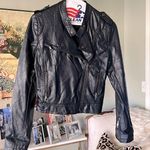 Molly Bracken Navy leather jacket Photo 0
