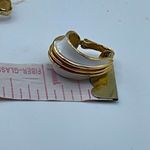 Trifari Vintage Crown  teardrop shaped hoops. Clip style Photo 5