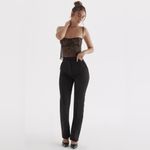 House Of CB  Tansy Black‎ Satin Trousers Straight leg NWOT Size XL Photo 9