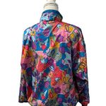 Vintage Pinstripe Petites Retro 70s Flower Power Groovy Track Suit Jacket Sz L Blue Size L Photo 6