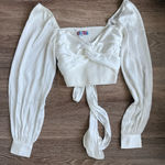Urban Outfitters  White Puff Sleeve Blouse Photo 0