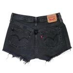 Levi's 501 Original Fit High-Rise Women's Jean Shorts Black Button Fly Size 28 Photo 4