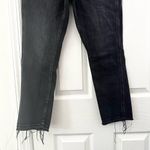 Gap Denim Washed Black Vintage High Rise Slim Jeans Open Raw Ankle Hem 28 Short Photo 3