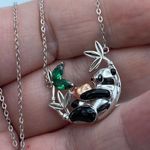 Sterling Silver Panda Bear  CZ Necklace Photo 3