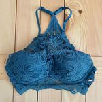 PINK - Victoria's Secret VS Pink // Green Push-up High Neck Bralette Photo 0