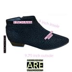 Casadei VINTAGE  BLACK AND WOVEN MESH & LEATHER BOOTIES (37) Photo 13