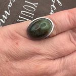 Handmade  Moss Agate Ring Stainless Steel Adjustable Green Purple Brown Photo 7