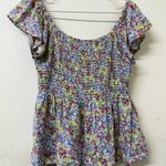 Floral Multicolor Women's Top Pink Size M Photo 2