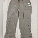 Oceans Tale linen blend roll tab cargo Capri pants Size 16 Photo 0