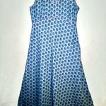 Sundance Blue Cotton Chambray Floral Stamp Boho Western Dress Women Sz 14 Photo 0